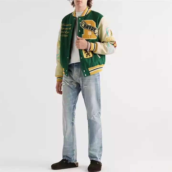 Remendos de chenille personalizados jaquetas letterman do time do colégio bordados (3)