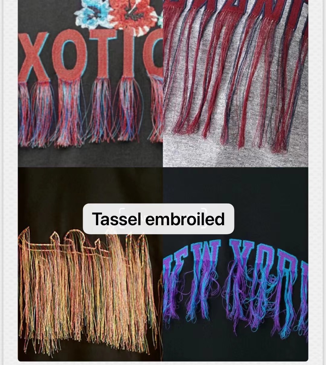 I-embroidery ye-tassel
