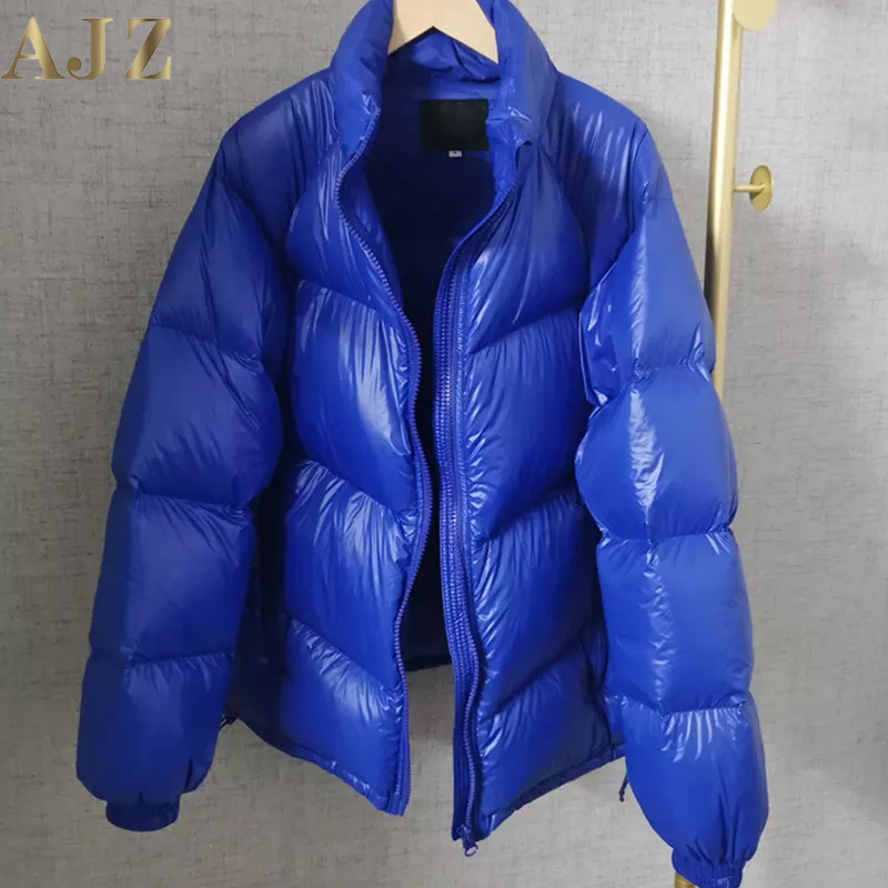 плюс размер эркектердин жалтырак Пундук куртка таңгакталган кышкы жылуу пальто (2)