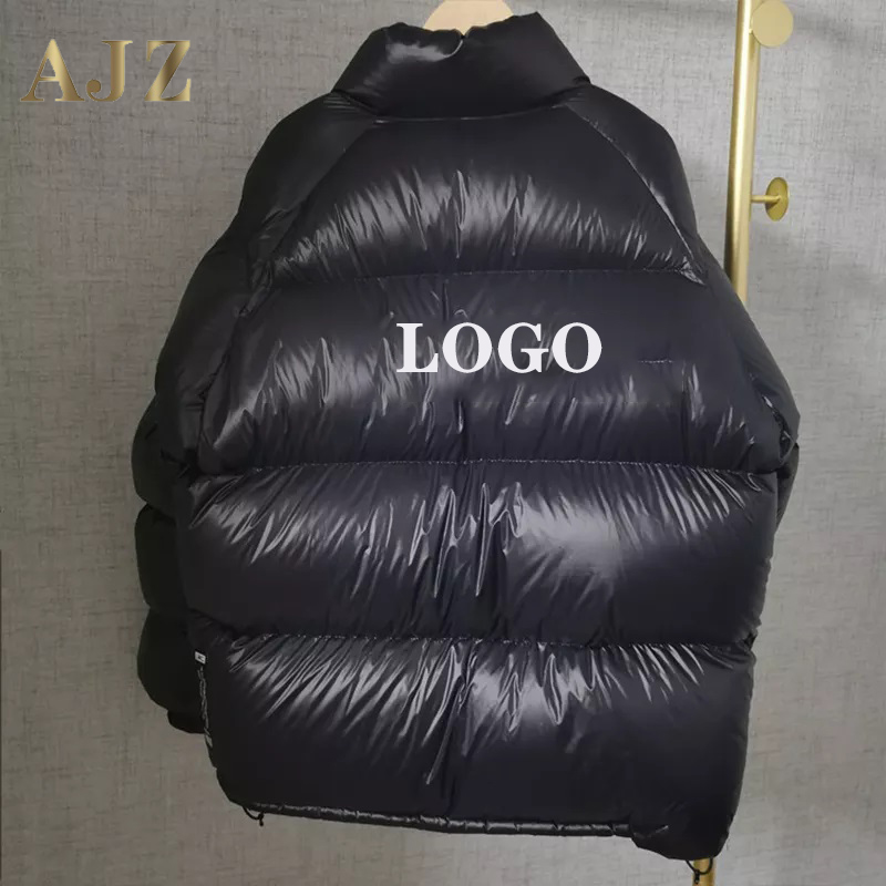 extra veľkosť pánska lesklá páperová bunda zbaliteľná zimný teplý kabát (3)