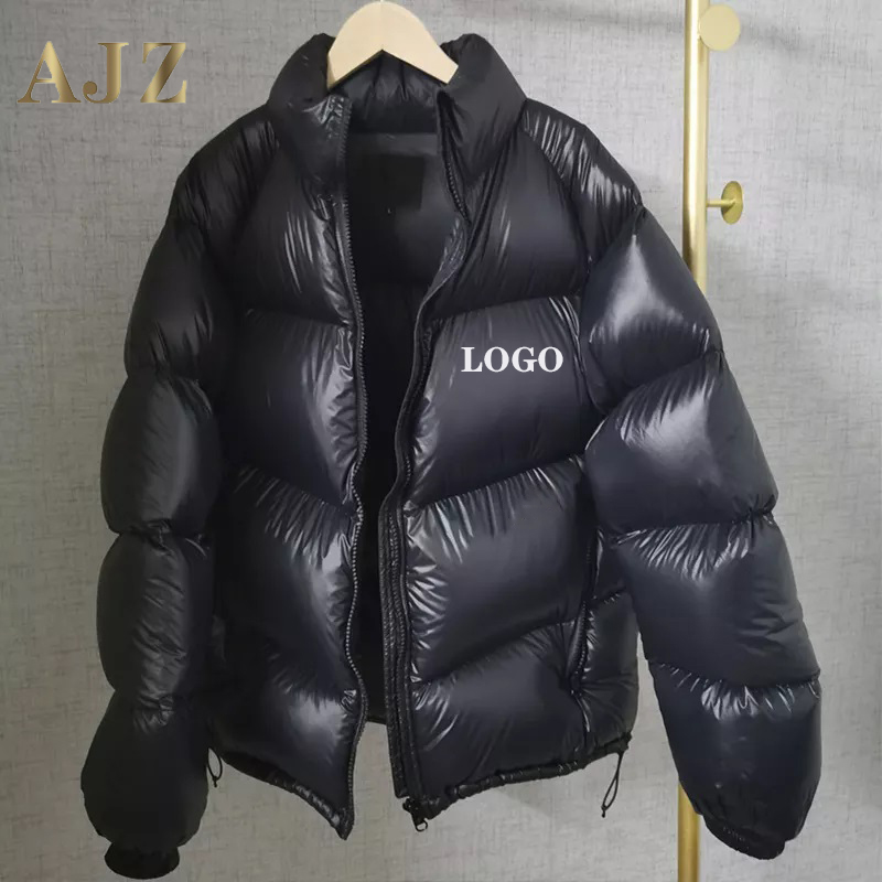 plus size mens shiny Down Jacket Packable Winter Warm Coat (4)